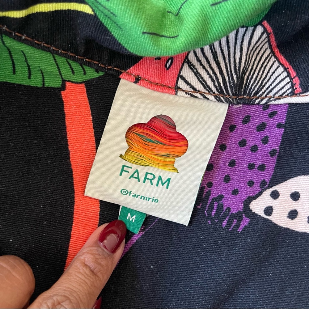 Farm Rio Mushroom Print Jumpsuit Avant Garde Artsy Eclectic Maximalist Boho - Picture 8 of 13